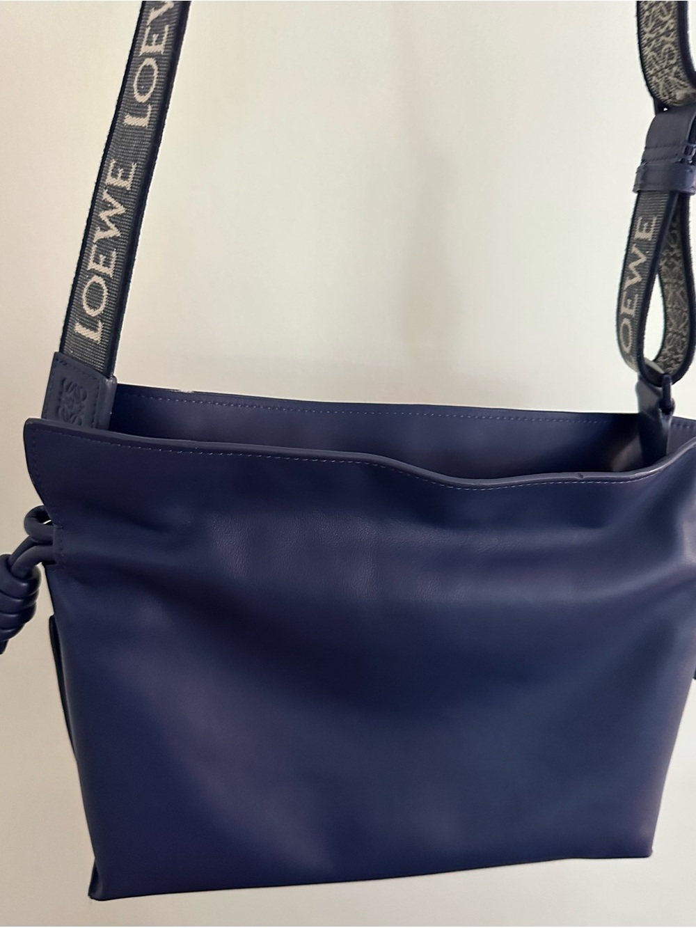 Loewe Navy Leather Bag with LOEWE Branded Strap